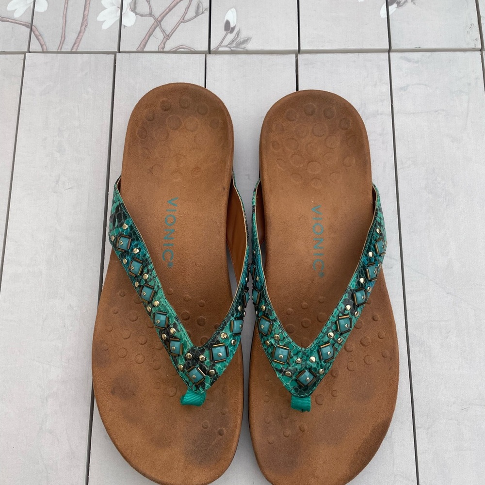 Vionic Blue Sandals with Braided Straps
